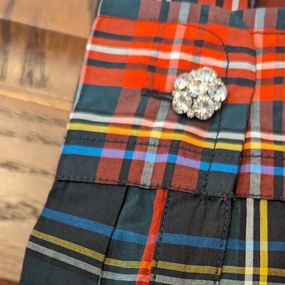 J.Crew Fresco Top with Jewel Buttons in Stewart Tartan - Picture 9 of 11